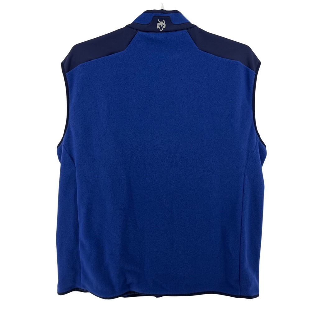 Greyson Clothiers XXL Royal Blue Fleece Full Zip Vest Frederica Golf Wolf Logo - Picture 4 of 7